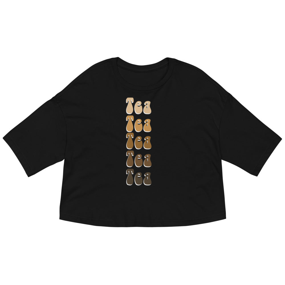 Loose drop shoulder crop top