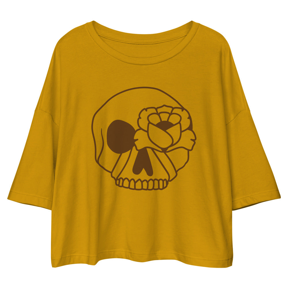 Loose drop shoulder crop top