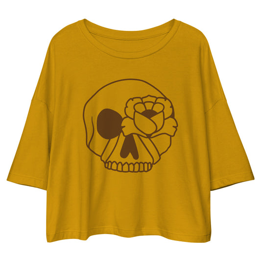 Loose drop shoulder crop top