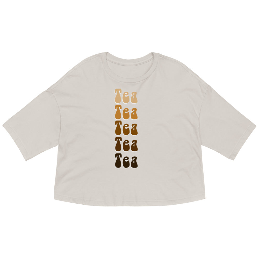 Loose drop shoulder crop top