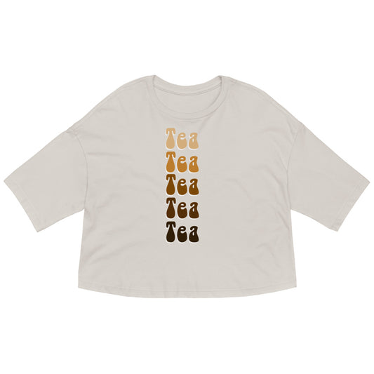 Loose drop shoulder crop top