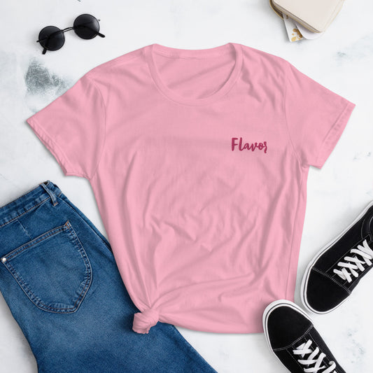 Letter Embroidery Women's short sleeve t-shirt