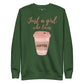Coffee & Slogan Premium Sweatshirt
